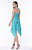 ColsBM Delaney Turquoise Cute A-line Sleeveless Zip up Chiffon Tea Length Plus Size Bridesmaid Dresses