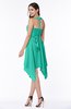 ColsBM Delaney Viridian Green Cute A-line Sleeveless Zip up Chiffon Tea Length Plus Size Bridesmaid Dresses