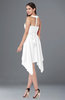 ColsBM Delaney White Cute A-line Sleeveless Zip up Chiffon Tea Length Plus Size Bridesmaid Dresses