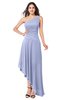 ColsBM Angela Blue Heron Simple A-line One Shoulder Half Backless Ruching Plus Size Bridesmaid Dresses