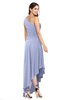 ColsBM Angela Blue Heron Simple A-line One Shoulder Half Backless Ruching Plus Size Bridesmaid Dresses