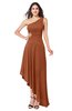 ColsBM Angela Bombay Brown Simple A-line One Shoulder Half Backless Ruching Plus Size Bridesmaid Dresses