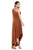 ColsBM Angela Bombay Brown Simple A-line One Shoulder Half Backless Ruching Plus Size Bridesmaid Dresses