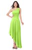 ColsBM Angela Bright Green Simple A-line One Shoulder Half Backless Ruching Plus Size Bridesmaid Dresses