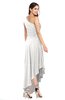 ColsBM Angela Cloud White Simple A-line One Shoulder Half Backless Ruching Plus Size Bridesmaid Dresses