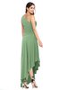 ColsBM Angela Fair Green Simple A-line One Shoulder Half Backless Ruching Plus Size Bridesmaid Dresses