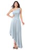 ColsBM Angela Illusion Blue Simple A-line One Shoulder Half Backless Ruching Plus Size Bridesmaid Dresses
