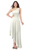 ColsBM Angela Ivory Simple A-line One Shoulder Half Backless Ruching Plus Size Bridesmaid Dresses