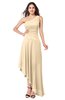 ColsBM Angela Marzipan Simple A-line One Shoulder Half Backless Ruching Plus Size Bridesmaid Dresses