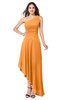 ColsBM Angela Orange Simple A-line One Shoulder Half Backless Ruching Plus Size Bridesmaid Dresses