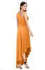 ColsBM Angela Orange Simple A-line One Shoulder Half Backless Ruching Plus Size Bridesmaid Dresses