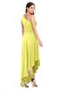 ColsBM Angela Pale Yellow Simple A-line One Shoulder Half Backless Ruching Plus Size Bridesmaid Dresses