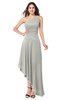 ColsBM Angela Platinum Simple A-line One Shoulder Half Backless Ruching Plus Size Bridesmaid Dresses