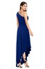 ColsBM Angela Sodalite Blue Simple A-line One Shoulder Half Backless Ruching Plus Size Bridesmaid Dresses