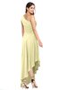ColsBM Angela Soft Yellow Simple A-line One Shoulder Half Backless Ruching Plus Size Bridesmaid Dresses