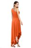 ColsBM Angela Tangerine Simple A-line One Shoulder Half Backless Ruching Plus Size Bridesmaid Dresses