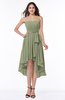 ColsBM Raina Moss Green Plain A-line Sweetheart Sleeveless Zip up Chiffon Plus Size Bridesmaid Dresses
