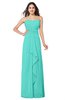 ColsBM Angelina Blue Turquoise Cute A-line Sleeveless Zip up Chiffon Sash Plus Size Bridesmaid Dresses