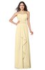ColsBM Angelina Cornhusk Cute A-line Sleeveless Zip up Chiffon Sash Plus Size Bridesmaid Dresses