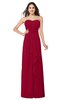 ColsBM Angelina Dark Red Cute A-line Sleeveless Zip up Chiffon Sash Plus Size Bridesmaid Dresses