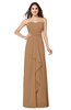 ColsBM Angelina Light Brown Cute A-line Sleeveless Zip up Chiffon Sash Plus Size Bridesmaid Dresses