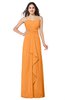 ColsBM Angelina Orange Cute A-line Sleeveless Zip up Chiffon Sash Plus Size Bridesmaid Dresses