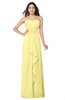 ColsBM Angelina Pastel Yellow Cute A-line Sleeveless Zip up Chiffon Sash Plus Size Bridesmaid Dresses