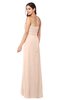 ColsBM Angelina Peach Puree Cute A-line Sleeveless Zip up Chiffon Sash Plus Size Bridesmaid Dresses