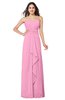 ColsBM Angelina Pink Cute A-line Sleeveless Zip up Chiffon Sash Plus Size Bridesmaid Dresses