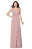 ColsBM Angelina Silver Pink Cute A-line Sleeveless Zip up Chiffon Sash Plus Size Bridesmaid Dresses