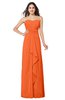ColsBM Angelina Tangerine Cute A-line Sleeveless Zip up Chiffon Sash Plus Size Bridesmaid Dresses