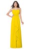 ColsBM Angelina Yellow Cute A-line Sleeveless Zip up Chiffon Sash Plus Size Bridesmaid Dresses