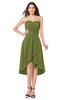 ColsBM Karina Olive Green Elegant A-line Strapless Sleeveless Ruching Plus Size Bridesmaid Dresses