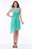 ColsBM Armani Blue Turquoise Cute A-line Sabrina Zipper Chiffon Plus Size Bridesmaid Dresses