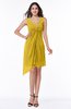 ColsBM Armani Lemon Curry Cute A-line Sabrina Zipper Chiffon Plus Size Bridesmaid Dresses