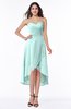 ColsBM Briella Blue Glass Simple A-line One Shoulder Zip up Knee Length Ruffles Plus Size Bridesmaid Dresses