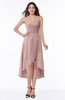 ColsBM Briella Blush Pink Simple A-line One Shoulder Zip up Knee Length Ruffles Plus Size Bridesmaid Dresses