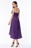 ColsBM Briella Dark Purple Simple A-line One Shoulder Zip up Knee Length Ruffles Plus Size Bridesmaid Dresses