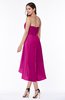 ColsBM Briella Hot Pink Simple A-line One Shoulder Zip up Knee Length Ruffles Plus Size Bridesmaid Dresses