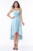 ColsBM Briella Ice Blue Simple A-line One Shoulder Zip up Knee Length Ruffles Plus Size Bridesmaid Dresses