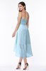 ColsBM Briella Ice Blue Simple A-line One Shoulder Zip up Knee Length Ruffles Plus Size Bridesmaid Dresses