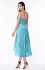 ColsBM Briella Light Blue Simple A-line One Shoulder Zip up Knee Length Ruffles Plus Size Bridesmaid Dresses
