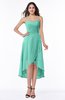 ColsBM Briella Mint Green Simple A-line One Shoulder Zip up Knee Length Ruffles Plus Size Bridesmaid Dresses