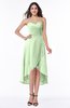 ColsBM Briella Pale Green Simple A-line One Shoulder Zip up Knee Length Ruffles Plus Size Bridesmaid Dresses