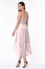 ColsBM Briella Petal Pink Simple A-line One Shoulder Zip up Knee Length Ruffles Plus Size Bridesmaid Dresses