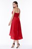 ColsBM Briella Red Simple A-line One Shoulder Zip up Knee Length Ruffles Plus Size Bridesmaid Dresses