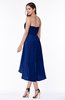 ColsBM Briella Sodalite Blue Simple A-line One Shoulder Zip up Knee Length Ruffles Plus Size Bridesmaid Dresses