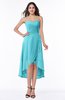 ColsBM Briella Turquoise Simple A-line One Shoulder Zip up Knee Length Ruffles Plus Size Bridesmaid Dresses