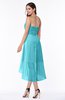 ColsBM Briella Turquoise Simple A-line One Shoulder Zip up Knee Length Ruffles Plus Size Bridesmaid Dresses