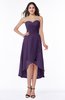 ColsBM Briella Violet Simple A-line One Shoulder Zip up Knee Length Ruffles Plus Size Bridesmaid Dresses